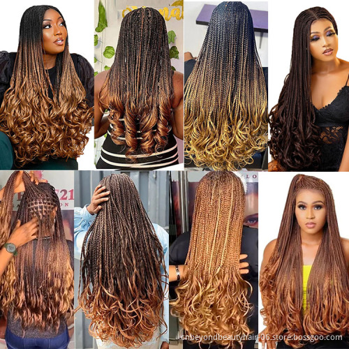 Ombre Loose Wave Crochet Braids Hair Wavy Synthetic Braiding Hair For Black Women French Pre Streched Curly Braiding Hair